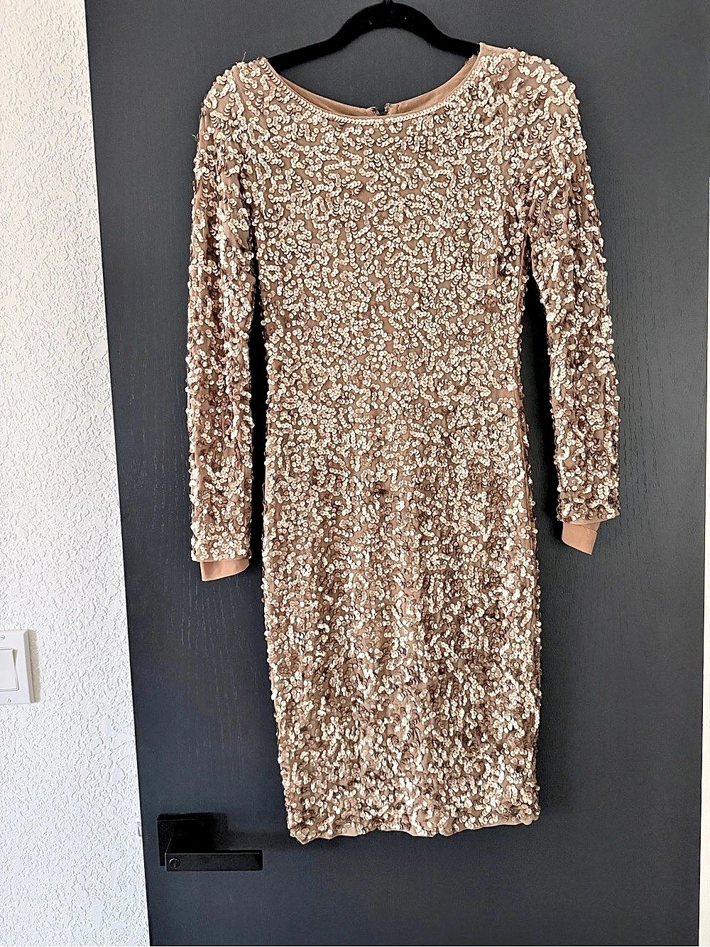 alice + olivia Sequin Midi Dress in Brown